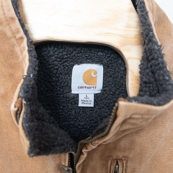 Carhartt Sherpa Lined Duck Vest Mens Large Tall Made In Mexico - Picture 2 of 6